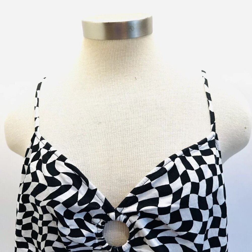 NWT SO GOODS FOR LIFE Juniors Sleeveless Straps Pullover V-Neck Checkers Top XL - Picture 4 of 10